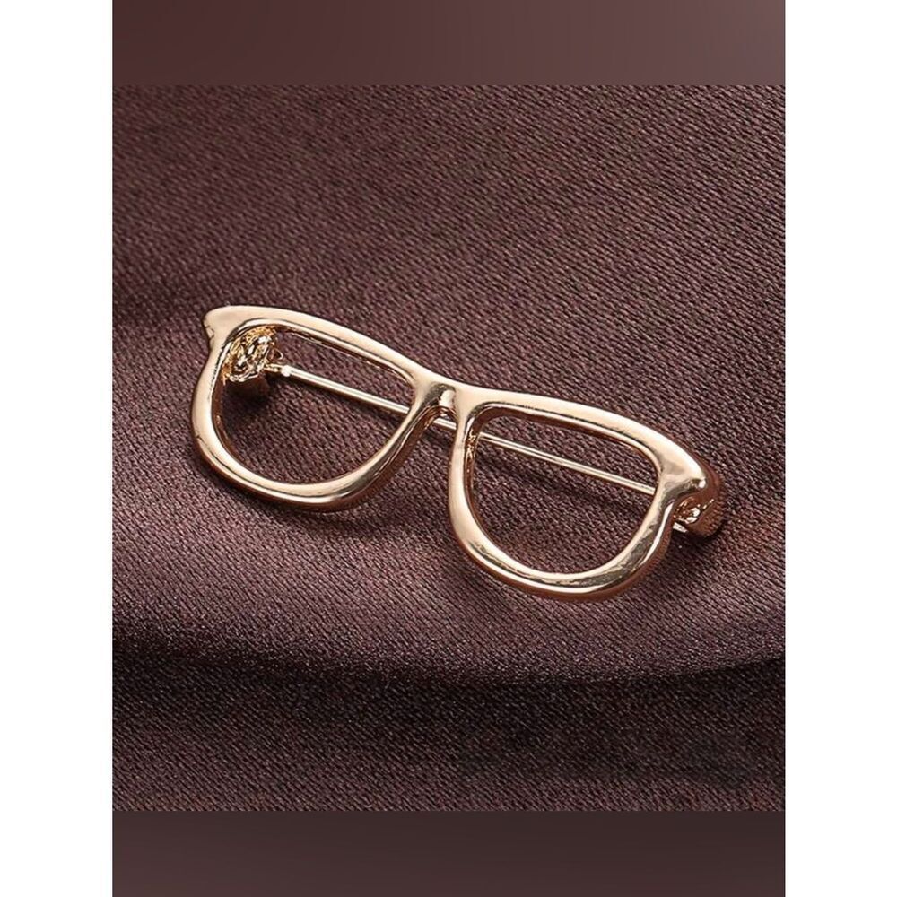 Gold Glasses Frame Brooch A1991